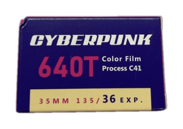 Cyberpunk 640T film packaging