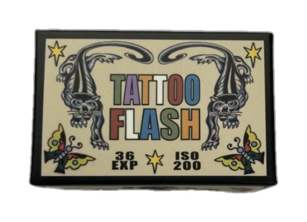 Mr. Negative Tattoo Flash film packaging